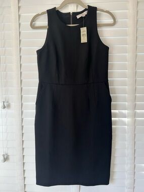 NWT Loft Shift Dress Black Mini Size 6P Petite